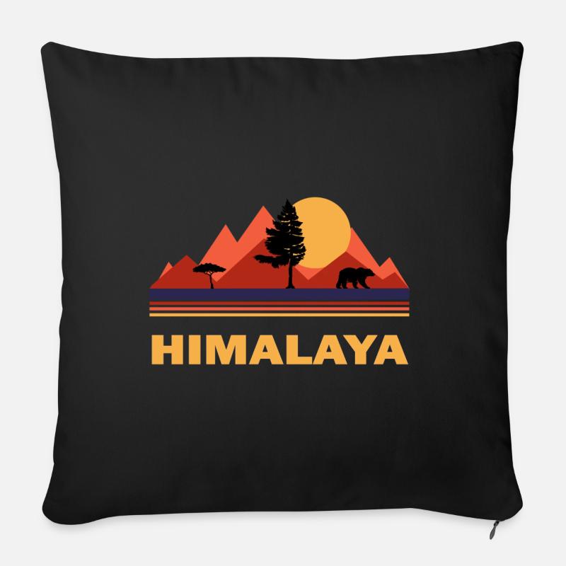 Himalaya - Housse de coussin décorative 45 x 45 cm - noir