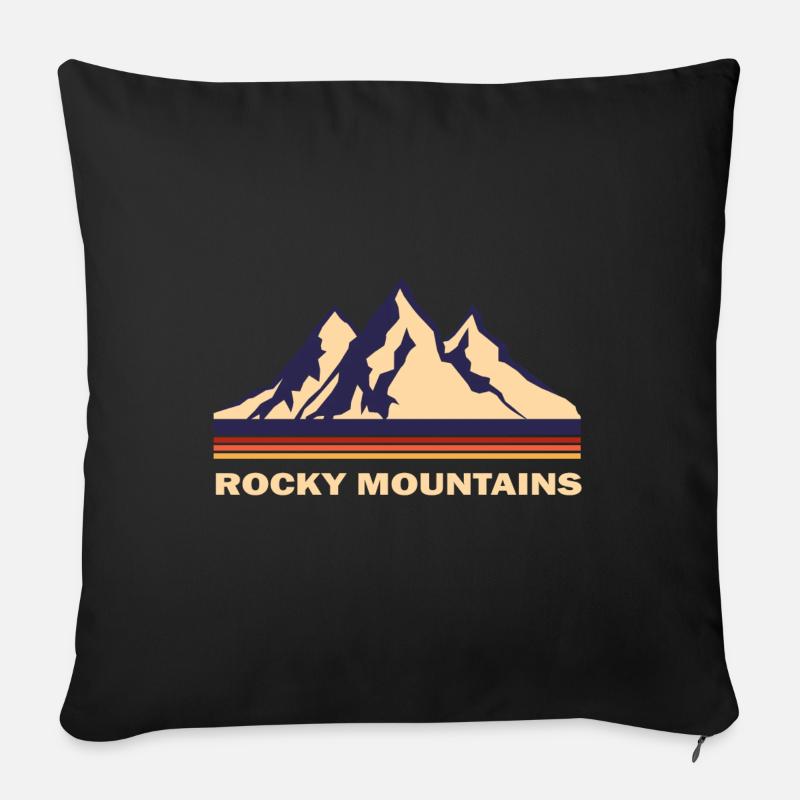 rocky mountains - Sofa pillowcase 17,3'' x 17,3'' (45 x 45 cm) - black