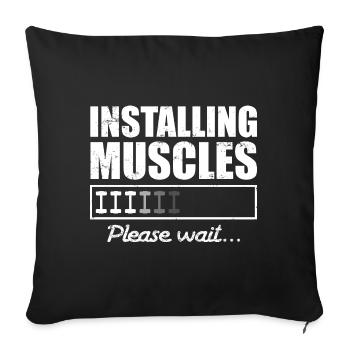 Installation von Muskeln Motivation Fitness - Sofakissenbezug 45 x 45 cm - Schwarz - Vorne