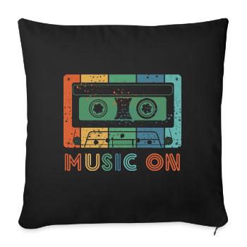 Mixtape Cassettes Music 90s 80s - Sofa pillowcase 17,3'' x 17,3'' (45 x 45 cm) - black - Front