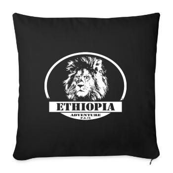 Ethiopia - Lion - Sofa pillowcase 17,3'' x 17,3'' (45 x 45 cm) - black - Front