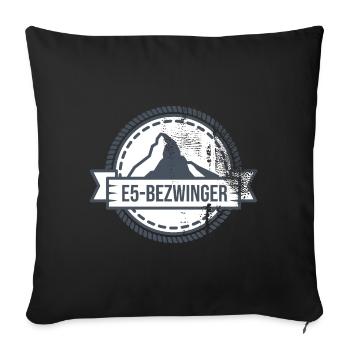 Alpenüberquerung Oberstdorf Meran E5 Fernwanderweg - Sofakissenbezug 45 x 45 cm - Schwarz - Vorne
