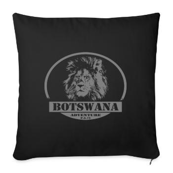 Botswana - Löwe - Sofakissenbezug 45 x 45 cm - Schwarz - Vorne