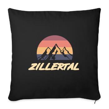 zillertal berge retro Farben Geschenk - Sofakissenbezug 45 x 45 cm - Schwarz - Vorne
