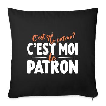 C'est Qui Le Patron C'est Moi Le Patron - Housse de coussin décorative 45 x 45 cm - noir - Devant