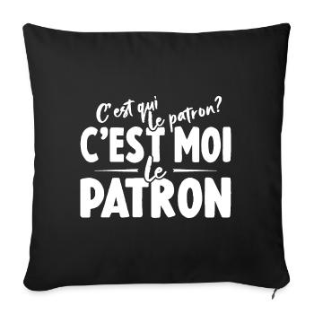 C'est Qui Le Patron C'est Moi Le Patron - Housse de coussin décorative 45 x 45 cm - noir - Devant