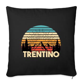 Trentin, montagnes, tyrol du sud, Alpes, marche à pied - Housse de coussin décorative 45 x 45 cm - noir - Devant