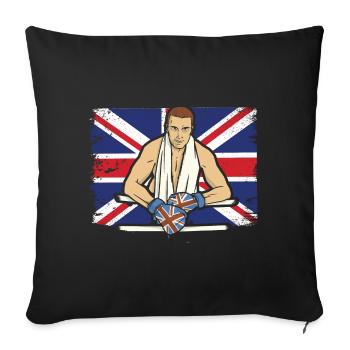 Boxe Royaume-Uni - Housse de coussin décorative 45 x 45 cm - noir - Devant