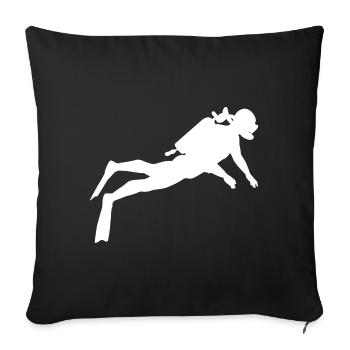 Diver in the sea - Sofa pillowcase 17,3'' x 17,3'' (45 x 45 cm) - black - Front