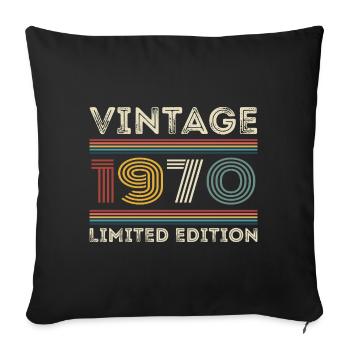 1970 Anniversaire 1970 Retro 1970 Cadeau 1970 - Housse de coussin décorative 45 x 45 cm - noir - Devant