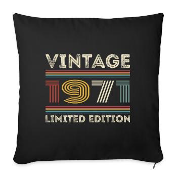 1971 Anniversaire 1971 Retro 1971 Cadeau 1971 - Housse de coussin décorative 45 x 45 cm - noir - Devant
