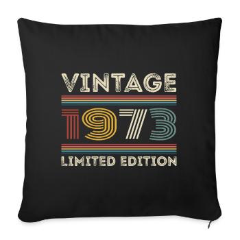 1973 Anniversaire 1973 Retro 1973 Cadeau 1973 - Housse de coussin décorative 45 x 45 cm - noir - Devant