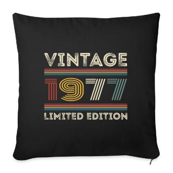 1977 Birthday 1977 Retro 1977 Gift 1977 - Sofa pillowcase 17,3'' x 17,3'' (45 x 45 cm) - black - Front
