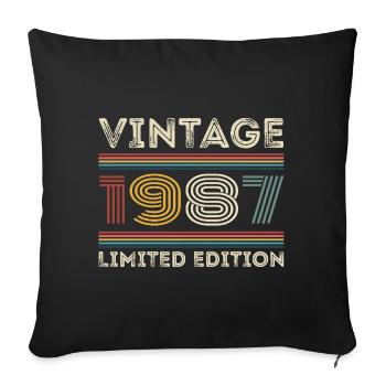 1987 Birthday 1987 Retro 1987 Gift 1987 - Sofa pillowcase 17,3'' x 17,3'' (45 x 45 cm) - black - Front