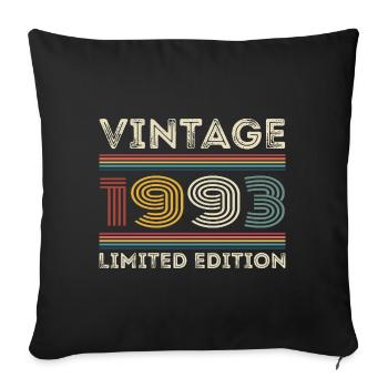 1993 Birthday 1993 Retro 1993 Gift 1993 - Sofa pillowcase 17,3'' x 17,3'' (45 x 45 cm) - black - Front