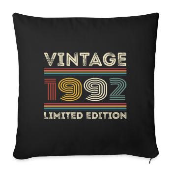 1992 Geburtstag 1992 Retro 1992 Geschenk 1992 - Sofakissenbezug 45 x 45 cm - Schwarz - Vorne