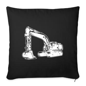 Excavator excavator operator at construction site - Sofa pillowcase 17,3'' x 17,3'' (45 x 45 cm) - black - Front