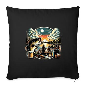 Poisson bar - Housse de coussin décorative 45 x 45 cm - noir - Devant