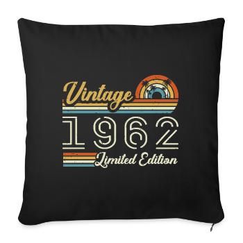 Anniversaire 6 63 Ans | Millésime 1962 Cadeau 1962 - Housse de coussin décorative 45 x 45 cm - noir - Devant