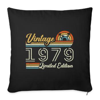 46. Geburtstag | Jahrgang 1979 Geschenk 1979 - Sofakissenbezug 45 x 45 cm - Schwarz - Vorne