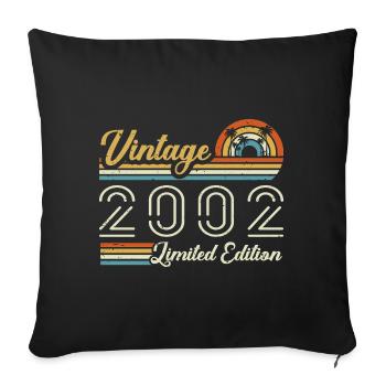 23 Year Anniversary | Vintage 2002 Gift 2002 - Sofa pillowcase 17,3'' x 17,3'' (45 x 45 cm) - black - Front