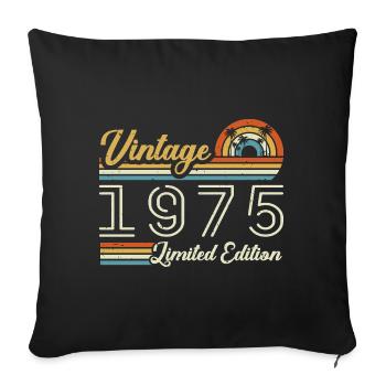 50 Years Anniversary | Vintage 1975 Gift 1975 - Sofa pillowcase 17,3'' x 17,3'' (45 x 45 cm) - black - Front