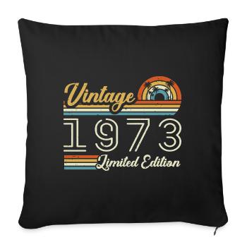 Anniversaire 52 Ans | Millésime 1973 Cadeau 1973 - Housse de coussin décorative 45 x 45 cm - noir - Devant
