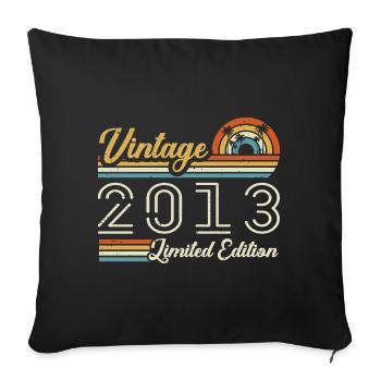 12 Year Anniversary | Vintage 2013 Gift 2013 - Sofa pillowcase 17,3'' x 17,3'' (45 x 45 cm) - black - Front