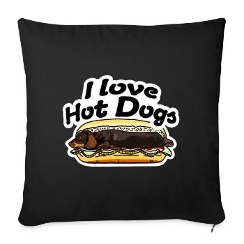 l Love Hot Dogs Dachshund cool Street Art - Sofa pillowcase 17,3'' x 17,3'' (45 x 45 cm) - black - Front