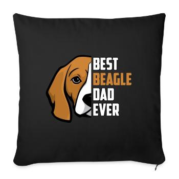 Best Beagle Dad ever - Sofa pillowcase 17,3'' x 17,3'' (45 x 45 cm) - black - Front