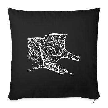 white cat cat white cat shirt gift - Sofa pillowcase 17,3'' x 17,3'' (45 x 45 cm) - black - Front