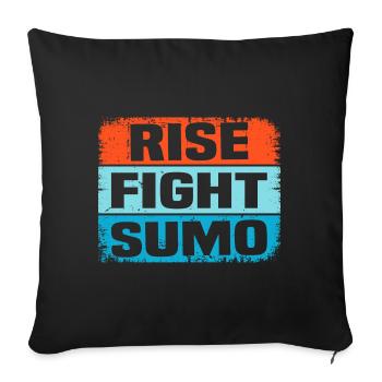 Rise Fight Sumo - Sofa pillowcase 17,3'' x 17,3'' (45 x 45 cm) - black - Front