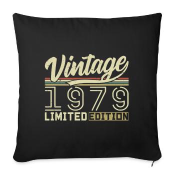 Légende depuis 1979 Né en 1979 Anniversaire 45 ans - Housse de coussin décorative 45 x 45 cm - noir - Devant