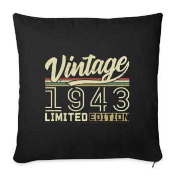 Legend since 1943 Born 1943 Birthday 81 years old - Sofa pillowcase 17,3'' x 17,3'' (45 x 45 cm) - black - Front