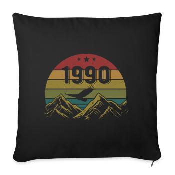1990's Vintage Birthday 1990's Retro Gift Idea - Sofa pillowcase 17,3'' x 17,3'' (45 x 45 cm) - black - Front