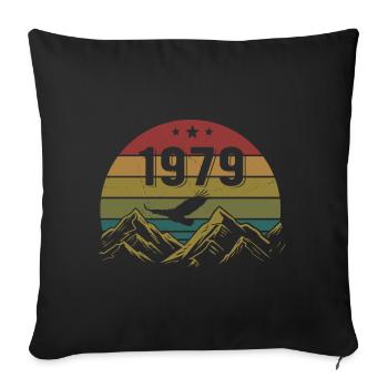 1979 Jahrgang Geburtstag 1979 Retro Geschenkidee - Sofakissenbezug 45 x 45 cm - Schwarz - Vorne