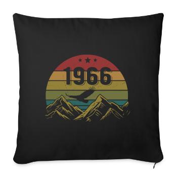 1966 Jahrgang Geburtstag 1966 Retro Geschenkidee - Sofakissenbezug 45 x 45 cm - Schwarz - Vorne