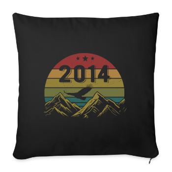2014 Jahrgang Geburtstag 2014 Retro Geschenkidee - Sofakissenbezug 45 x 45 cm - Schwarz - Vorne