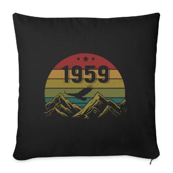 1959 Jahrgang Geburtstag 1959 Retro Geschenkidee - Sofakissenbezug 45 x 45 cm - Schwarz - Vorne