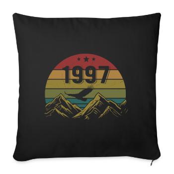 1997 Jahrgang Geburtstag 1997 Retro Geschenkidee - Sofakissenbezug 45 x 45 cm - Schwarz - Vorne