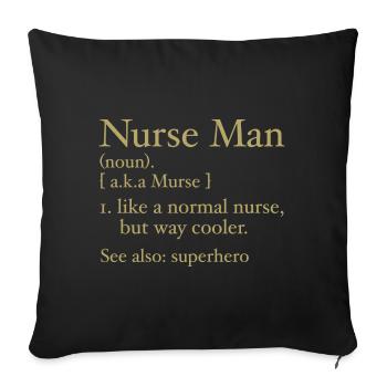 Funny Nurse Man Definition - Housse de coussin décorative 45 x 45 cm - noir - Devant