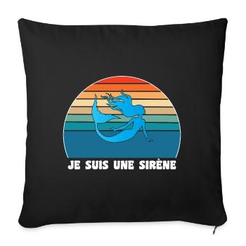 Little Mermaid Humor - Sofa pillowcase 17,3'' x 17,3'' (45 x 45 cm) - black - Front