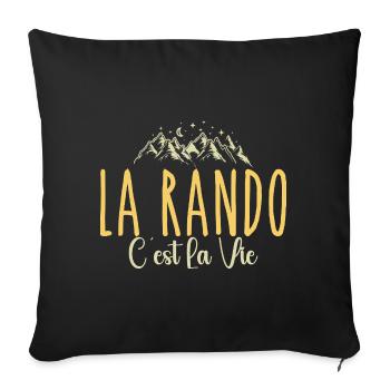 Hiking is life. Humour, passion, hiking - Sofa pillowcase 17,3'' x 17,3'' (45 x 45 cm) - black - Front