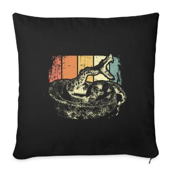 Schlange Reptil - Sofakissenbezug 45 x 45 cm - Schwarz - Vorne