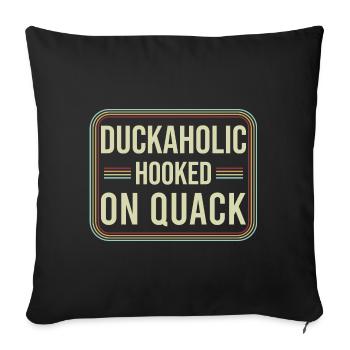 Duckaholic Entenjagd - Sofakissenbezug 45 x 45 cm - Schwarz - Vorne