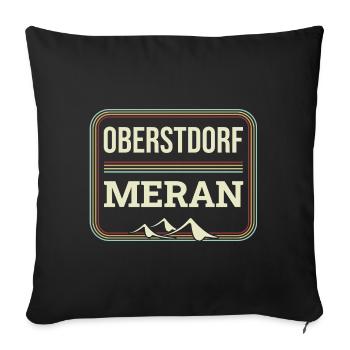 Traversée des Alpes Sentier de randonnée longue distance Oberstdorf Merano E5 - Housse de coussin décorative 45 x 45 cm - noir - Devant