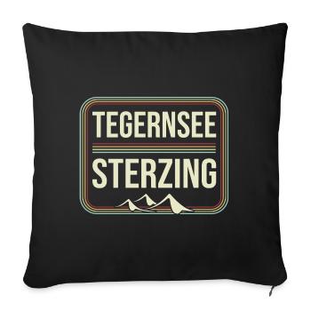 Crossing the Alps Tegernsee Sterzing - Sofa pillowcase 17,3'' x 17,3'' (45 x 45 cm) - black - Front