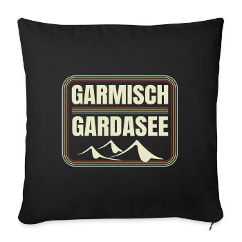 Crossing the Alps Garmisch Lake Garda - Sofa pillowcase 17,3'' x 17,3'' (45 x 45 cm) - black - Front