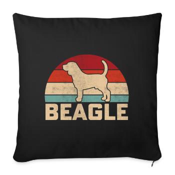 Beagle Rétro - Housse de coussin décorative 45 x 45 cm - noir - Devant