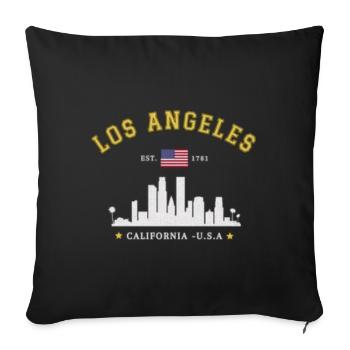 Los Angeles California Est 1781 - Sofa pillowcase 17,3'' x 17,3'' (45 x 45 cm) - black - Front